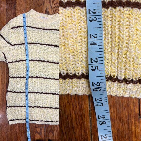 Vintage 70s 80s Fashioned by Continental Striped Knit Sweater Union Made USA L - Picture 12 of 17